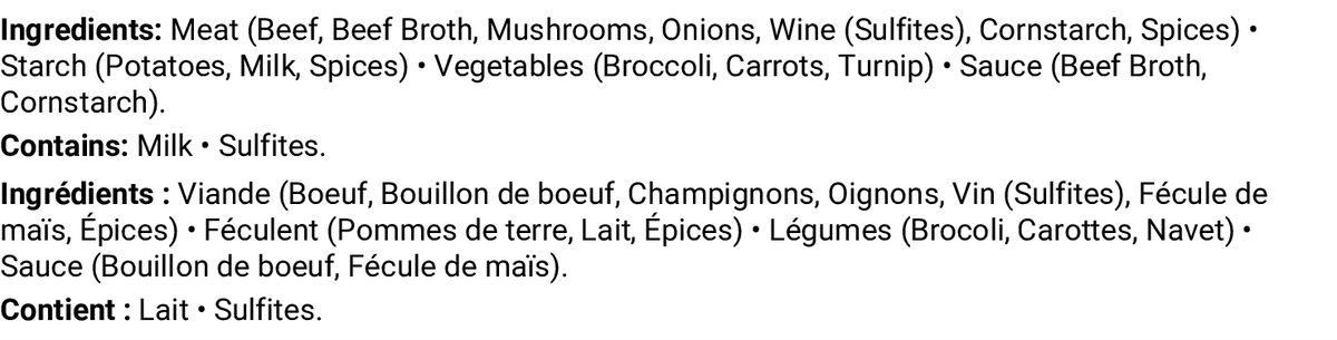 Ingrédients et allergènes