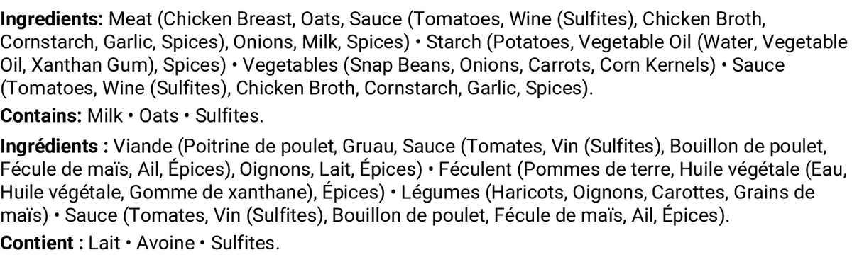 Ingrédients et allergènes