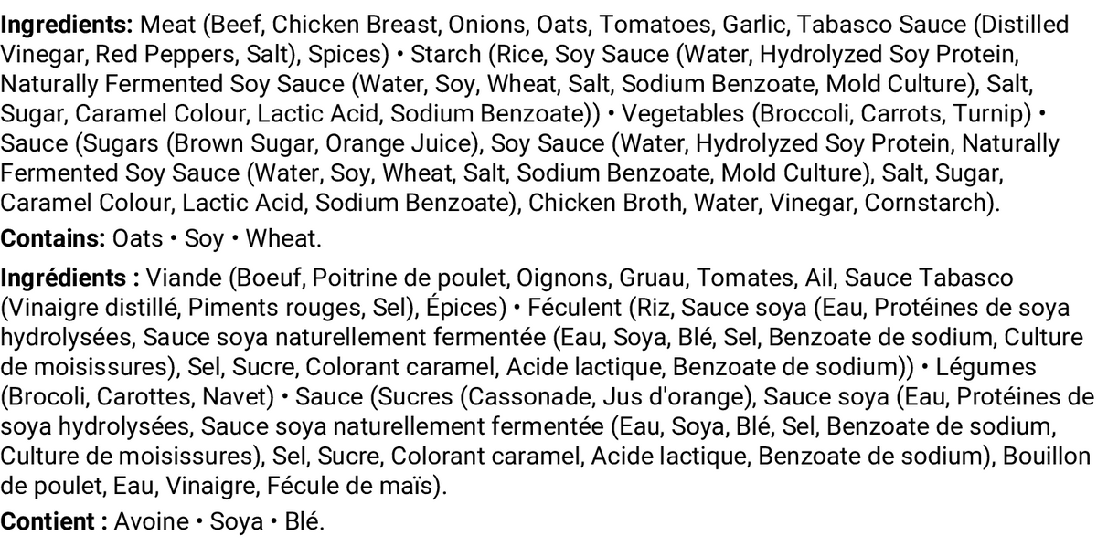 Ingrédients et allergènes