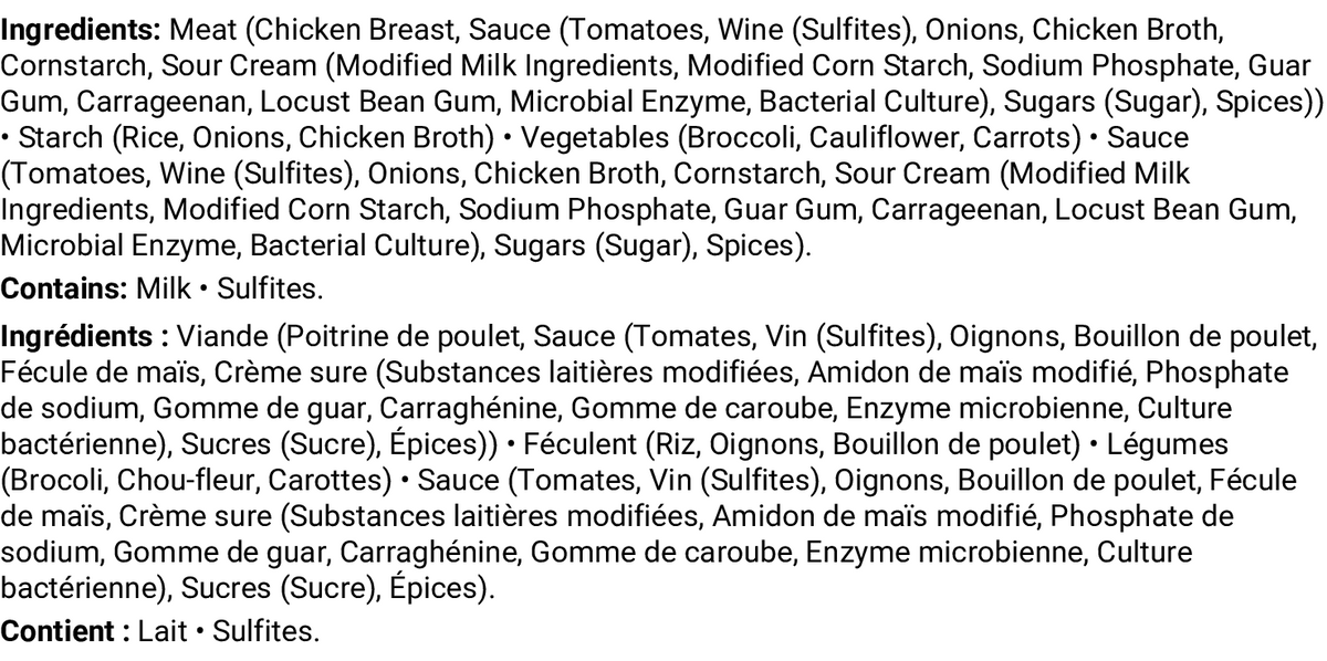 Ingrédients et allergènes
