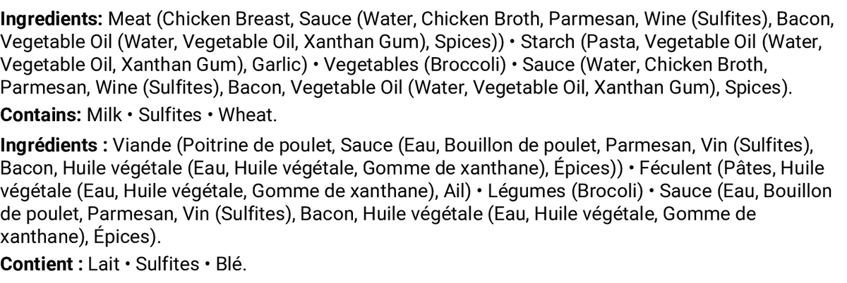 Ingrédients et allergènes
