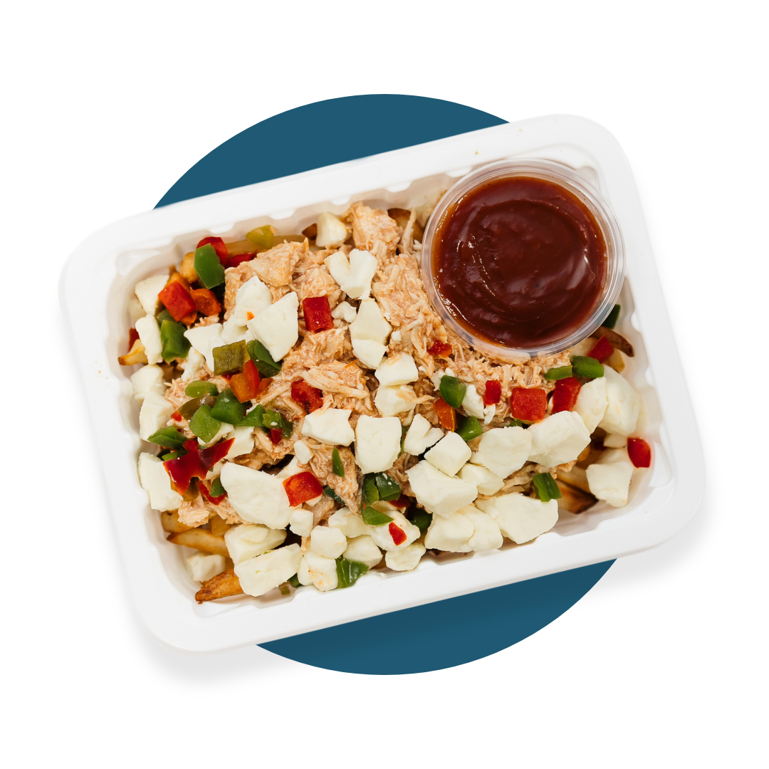Poutine au poulet effiloché BBQ