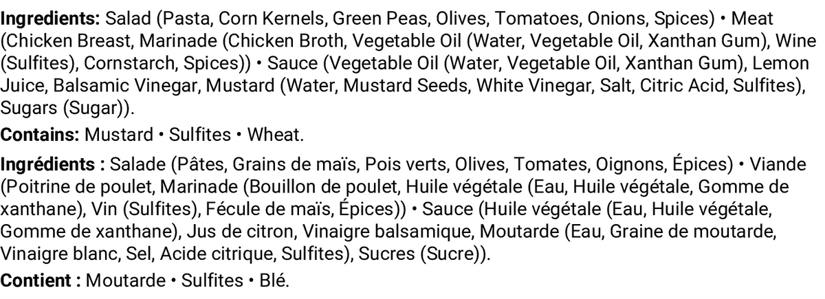 Ingrédients et allergènes
