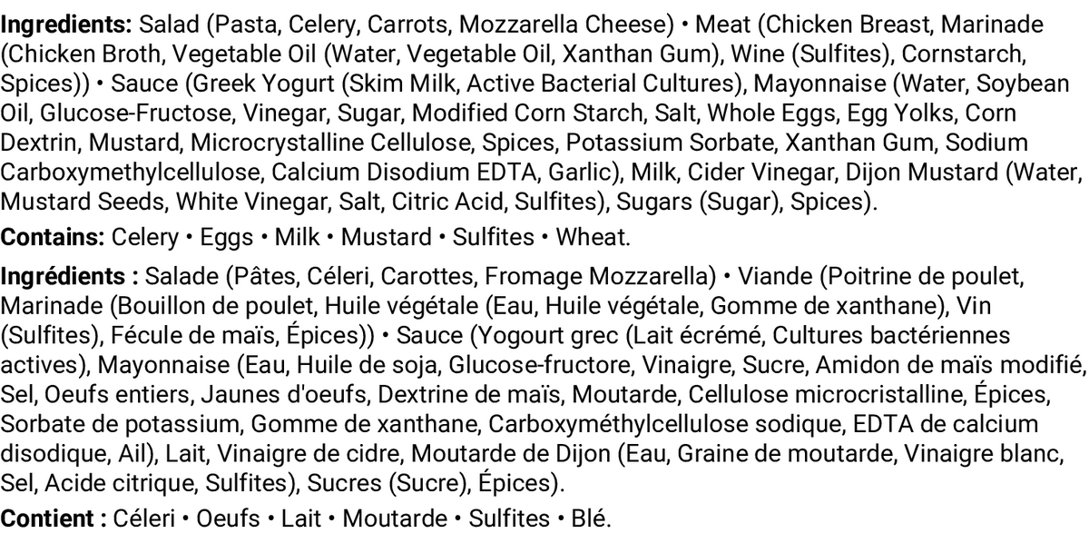Ingrédients et allergènes