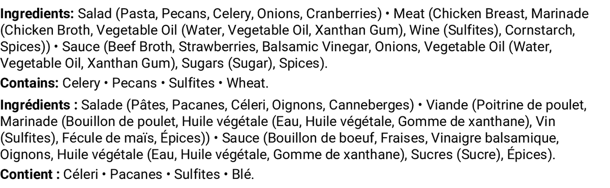 Ingrédients et allergènes