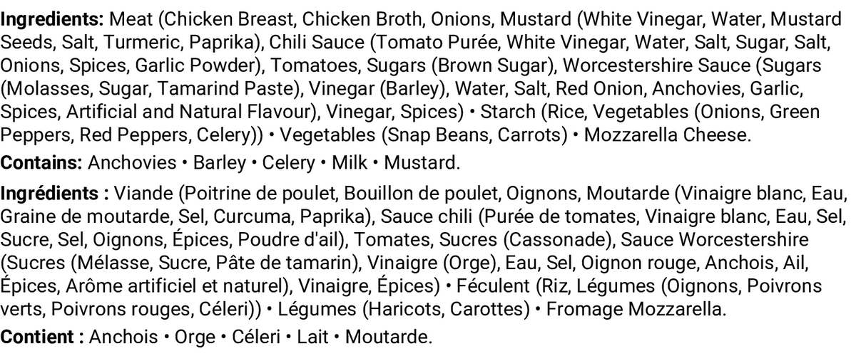 Ingrédients et allergènes